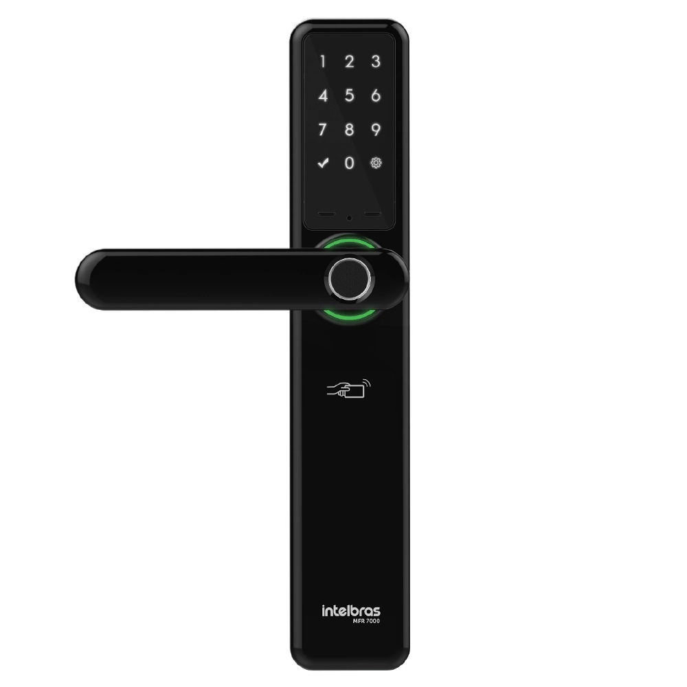 Fechadura Smart Intelbras Com Maçaneta Preta Mfr 7000
