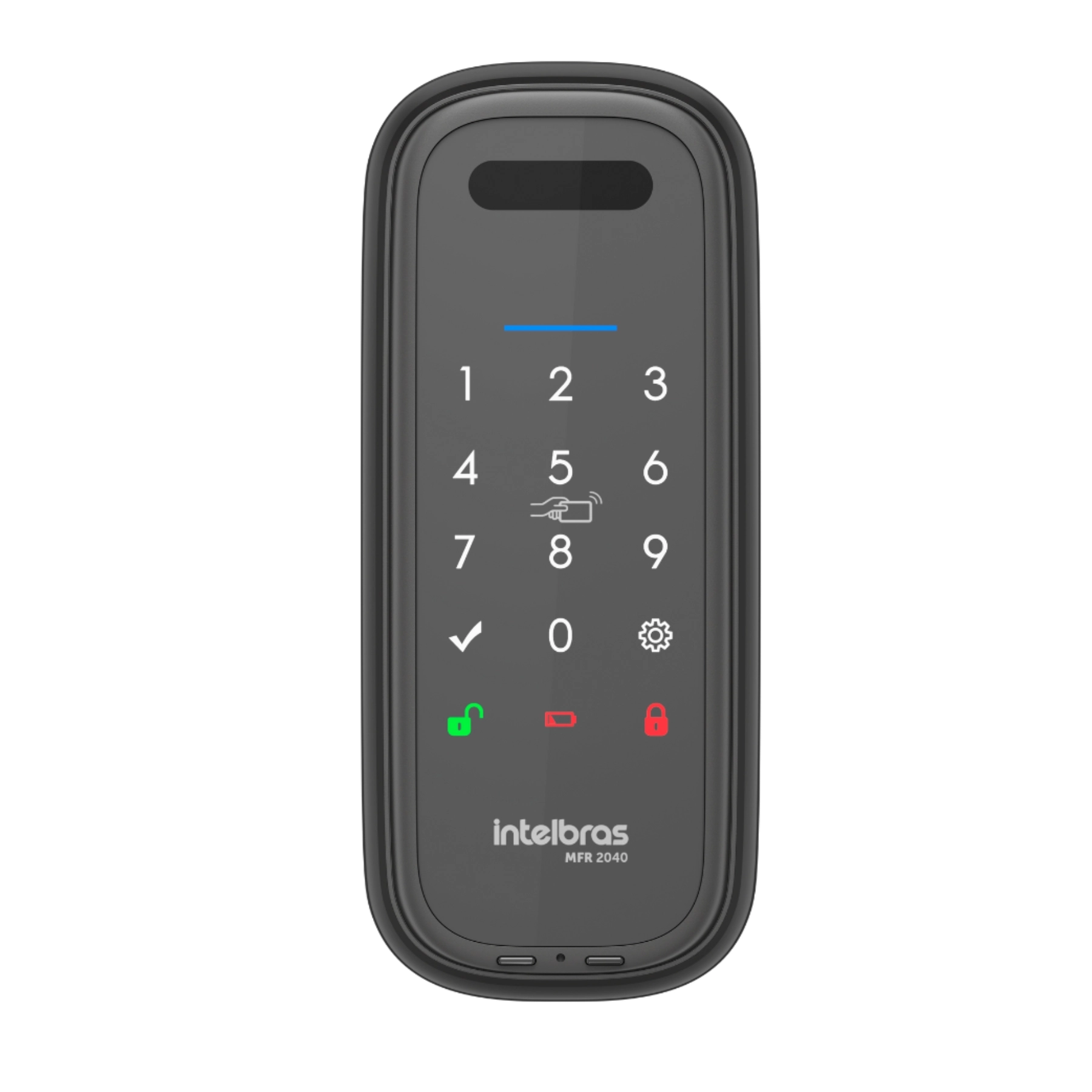 Fechadura Intelbras MFR 2040 Preta de Sobrepor com Biometria Senha e Tag