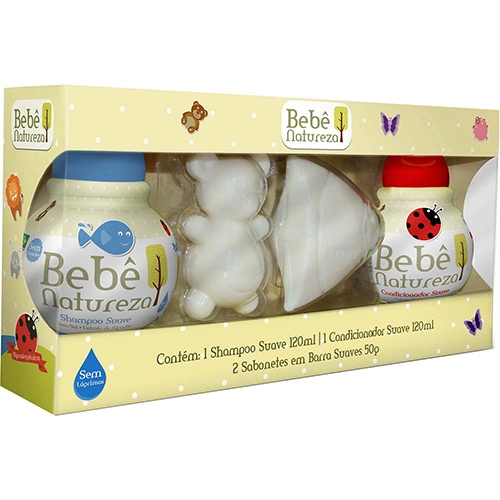 Kit Shampoo Condicionador 2 Sabonete Bebe Natureza