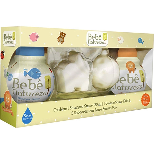 Kit Shampoo Colonia 2 Sabonete Bebe Natureza