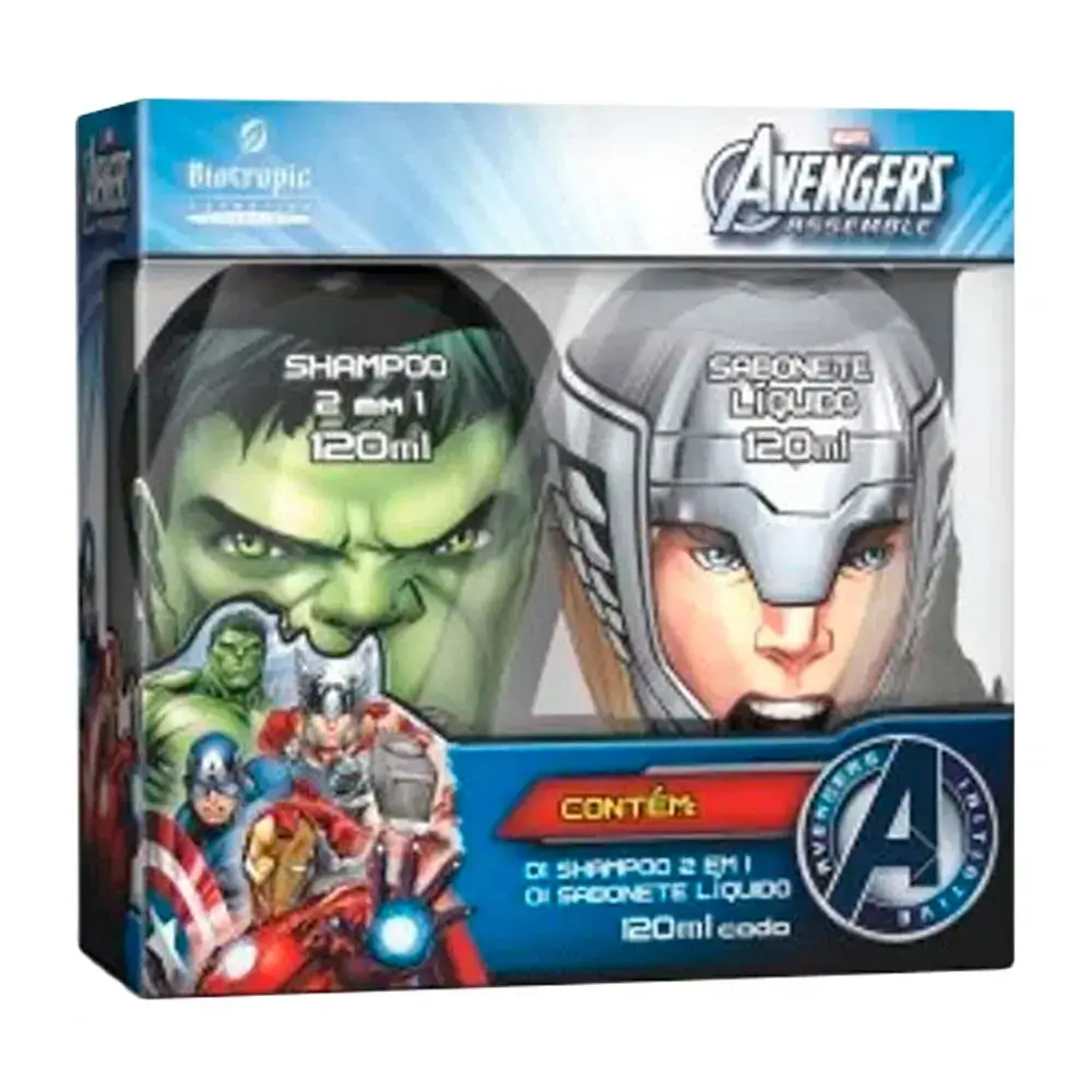 Kit Shampoo Sabonete Líquido Avengers Hulk/thor