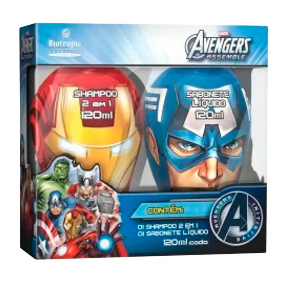 Kit Shampoo Sabonete Líquido Avengers Hom Fer/cap Amer
