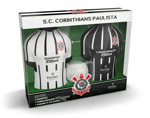 Kit Corinthians Shampoo Condicionador Sabonete