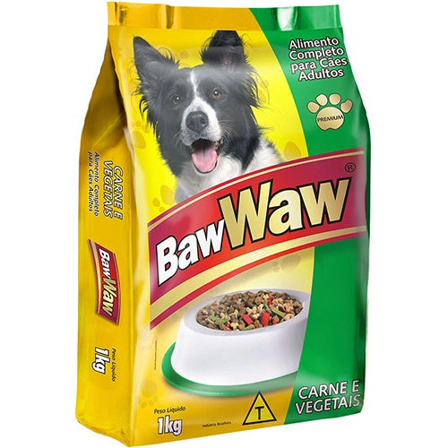 Alimento Para Cães Adultos Carne E Vegetais Baw Waw Pacote 1kg