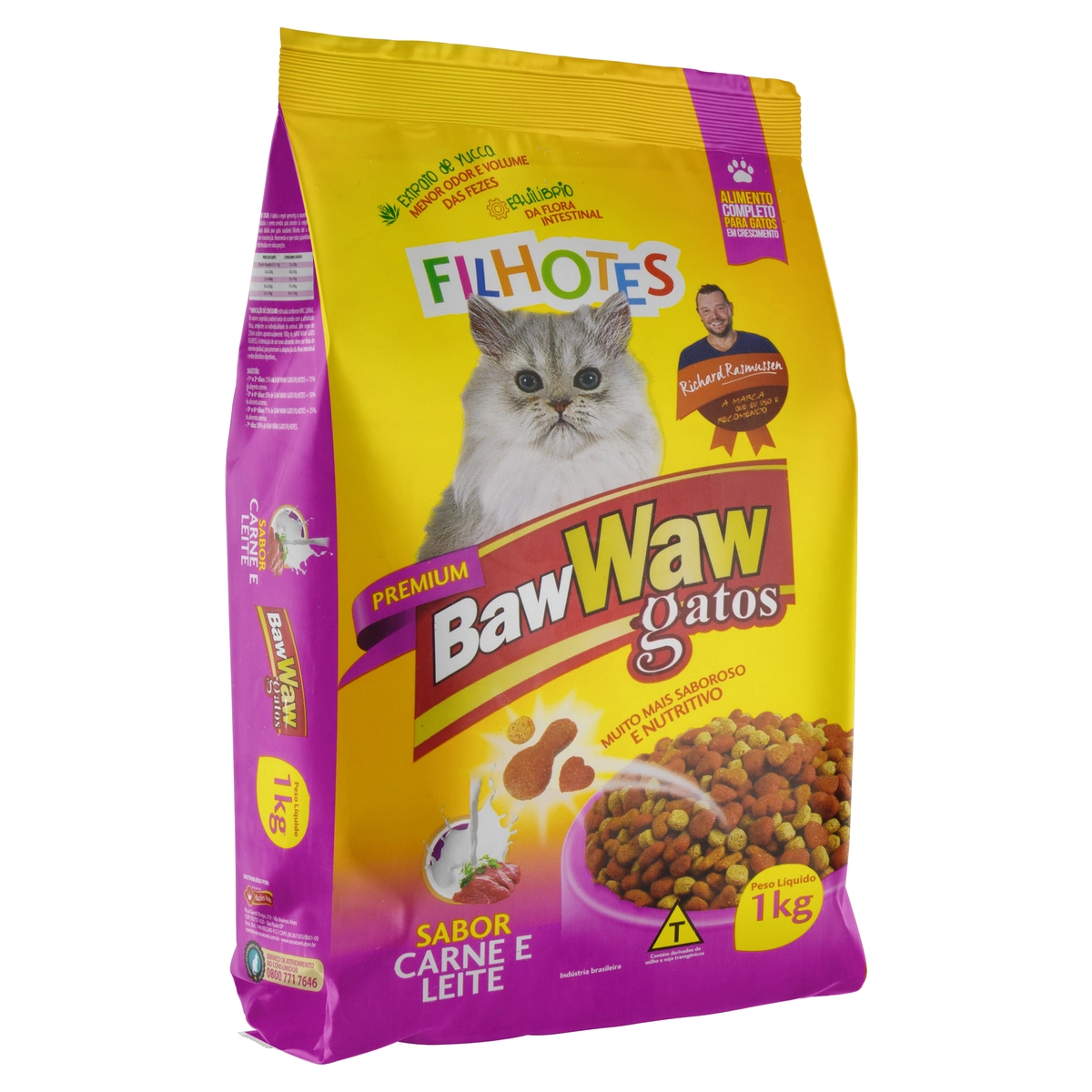 Alimento para Gatos Filhotes Carne e Leite BAW WAW Premium Pacote 1kg
