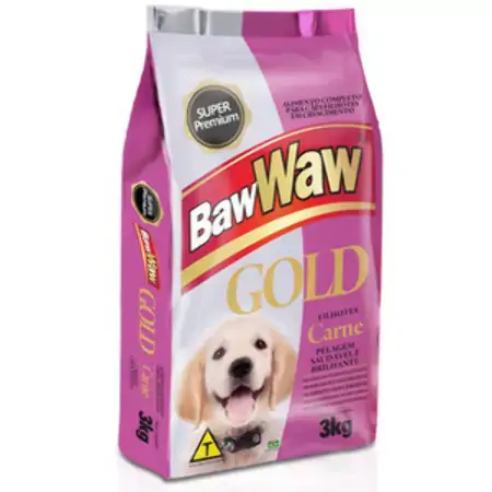 Rações Reis Baw Waw Gold Super Premium Filhotes Carne Pacote 7,5 Kg