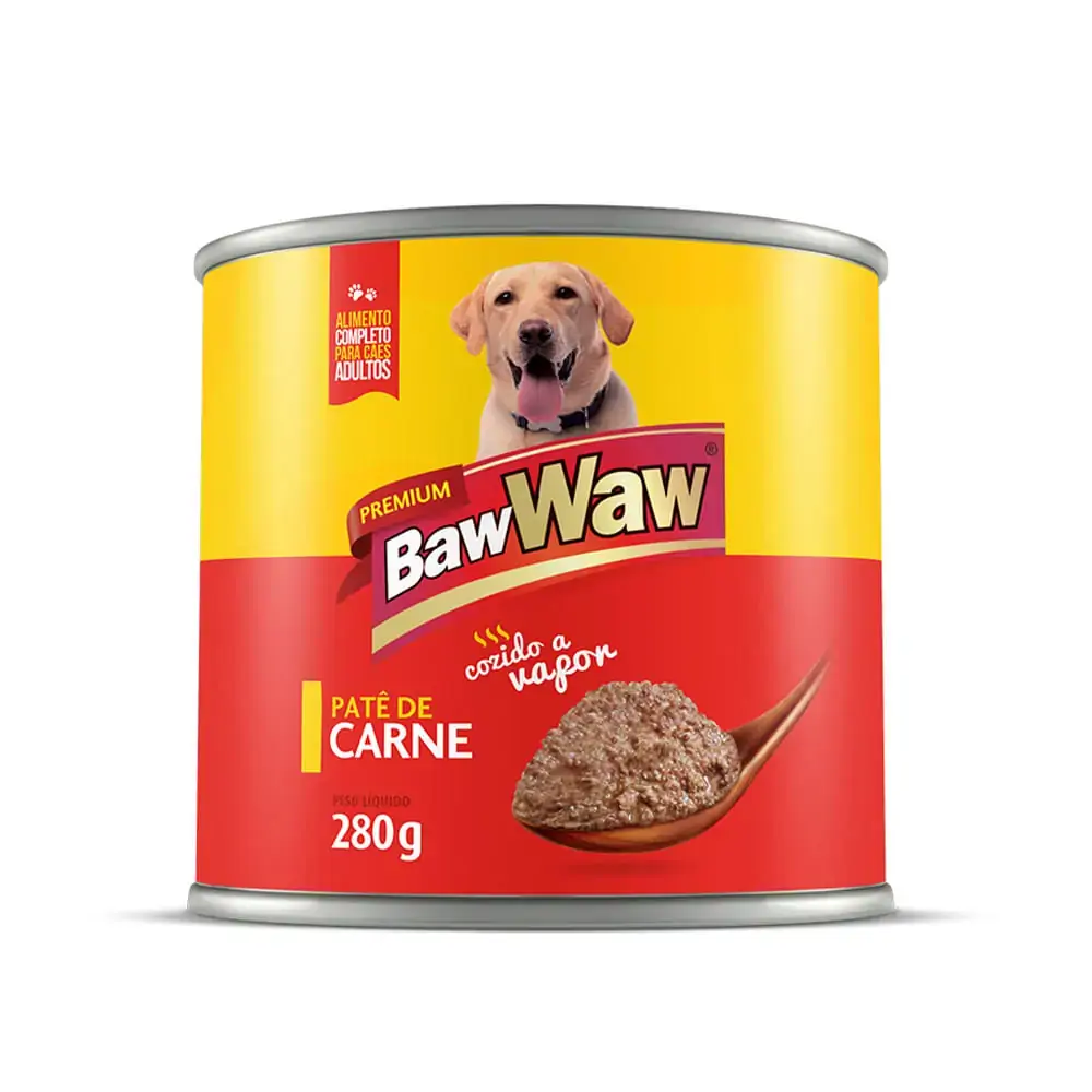 Enlatado Para Cães Filhotes Sabor Carne Baw Waw