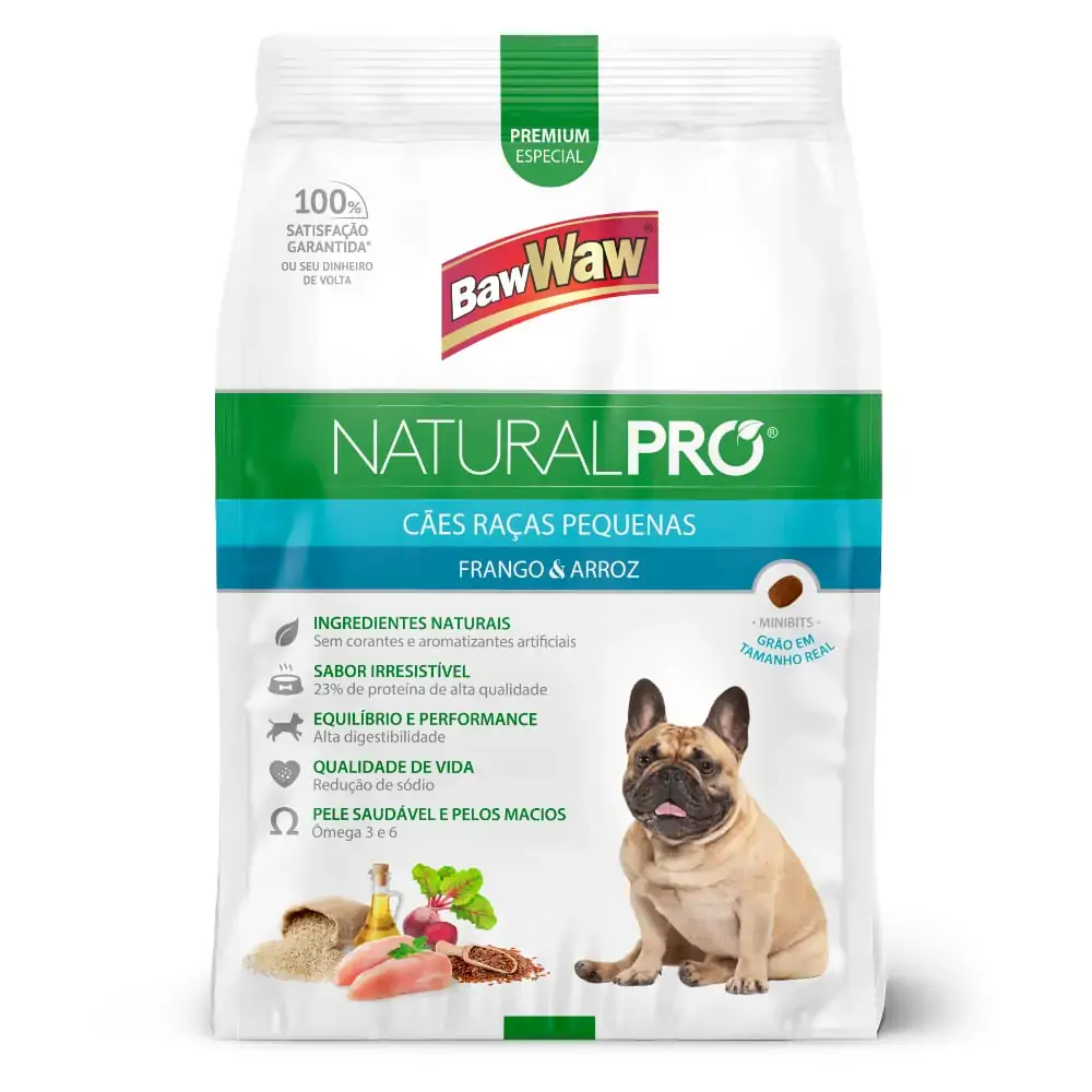 Racao Caes Baw Waw 1kg Natural Pro Frango/arroz Rp