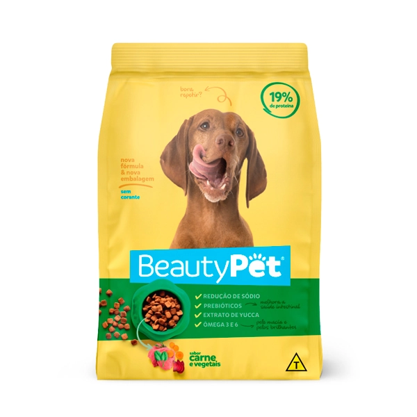 Racao Caes Beauty Pet 900g Carne Veg
