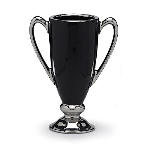 Vaso Ceramica Preto/prata C/alça Espressione