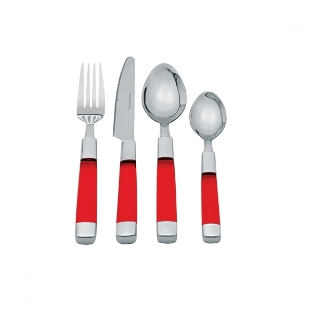 Faqueiro 24 Pcs Craw Acrilico Vermelho Sg0016