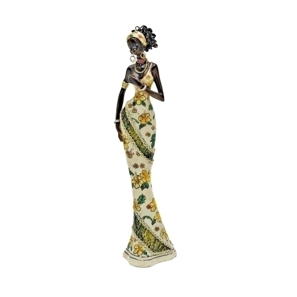 Escultura Btc Africana Roupa Florida Na0152