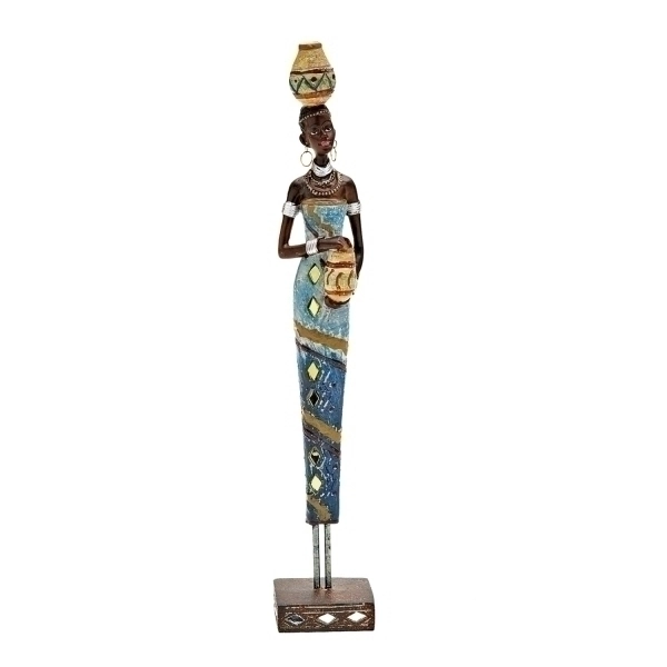 Escultura Btc Africana Roupa Florida Na0156
