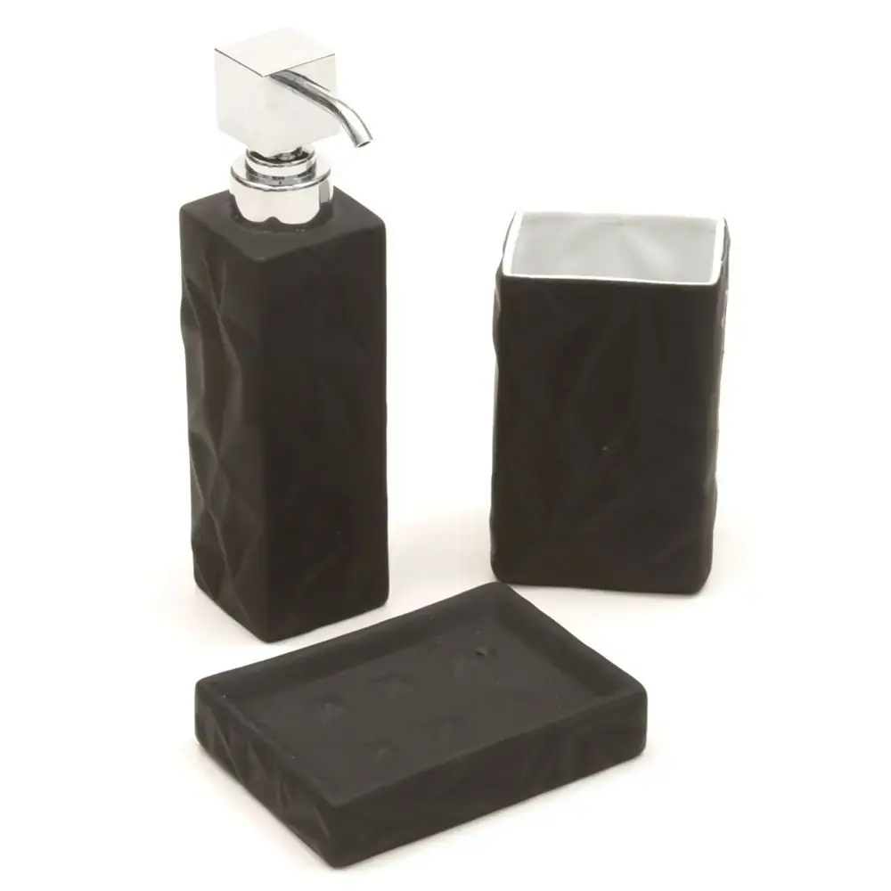 Kit Banheiro Btc Emborrachado Preto