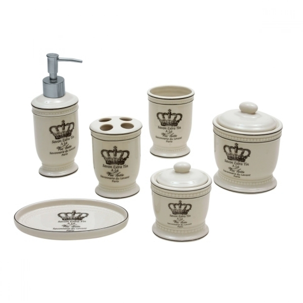 Kit Banheiro C/6 Pcs Craw Porcelana Ck0002