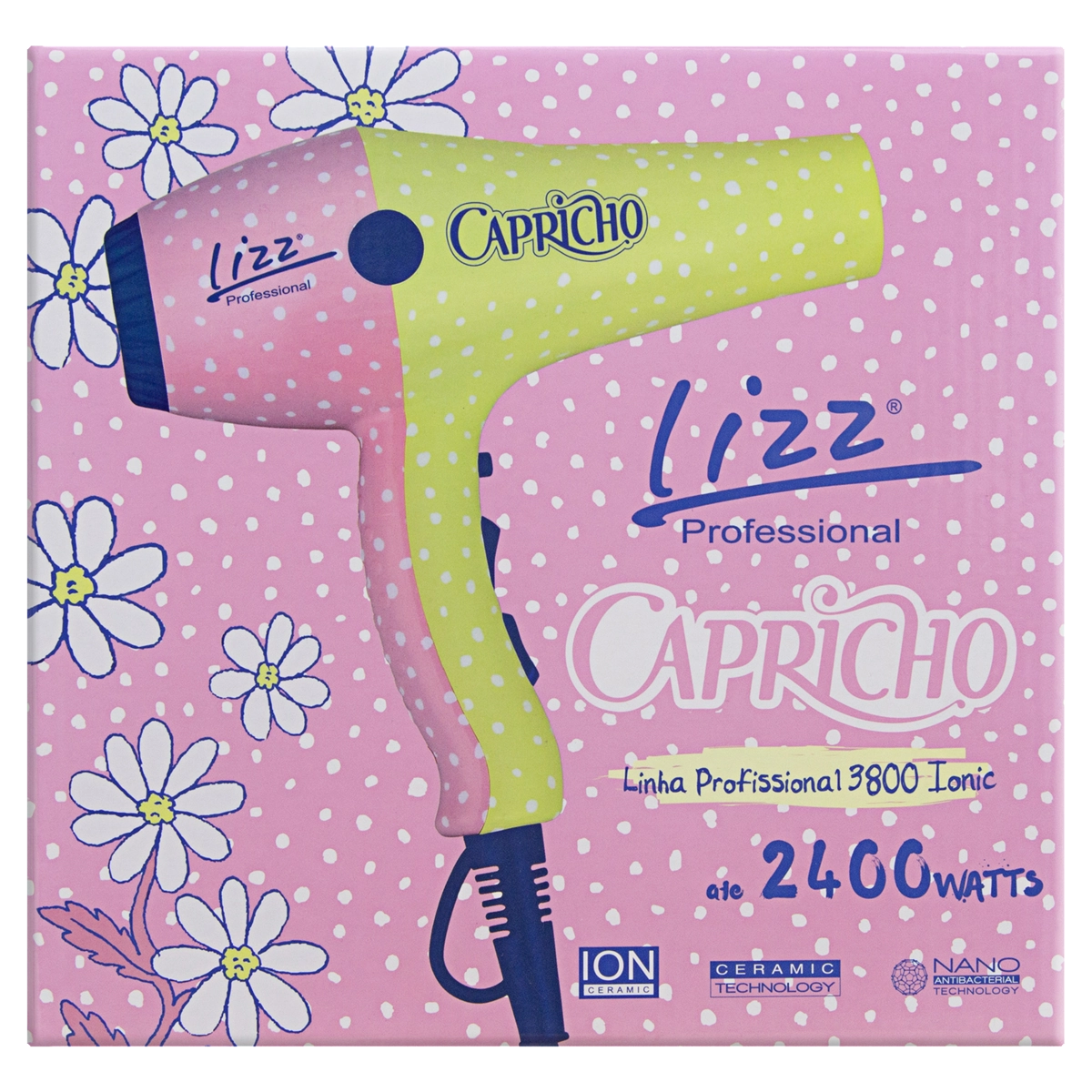 Secador De Cabelos Capricho St0003b 2400w Lizz Professional 3800 Ionic 220v