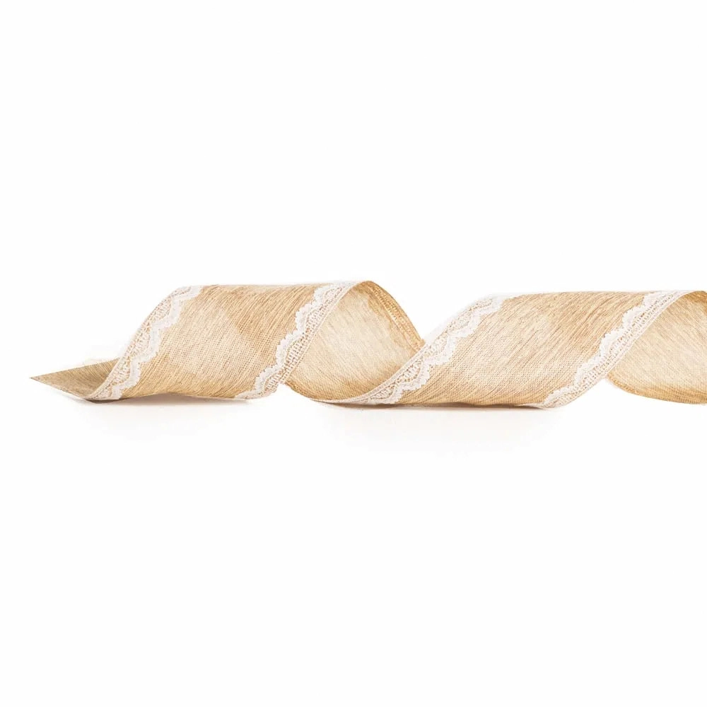 Fita Cromus Juta Renda Borda Nat/bra 6,3cm