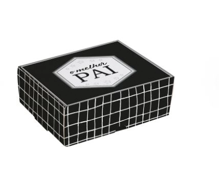 Cx P.4 Brigad Melhor Pai Do Mundo 9x9x4,5cm Un Cromus