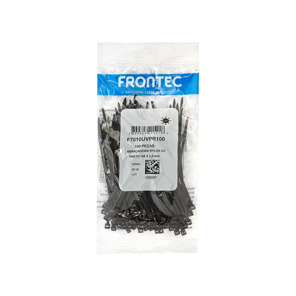 Abracadeira De Nylon 2,5x100 Preto F7010uv Pt 1 Un