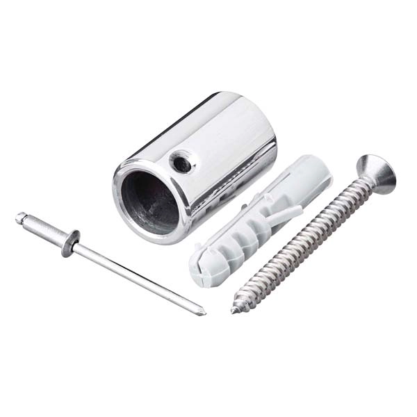 Flange para Corrimão Tubular em Inox Conjunto 12,17cm Prata Geris