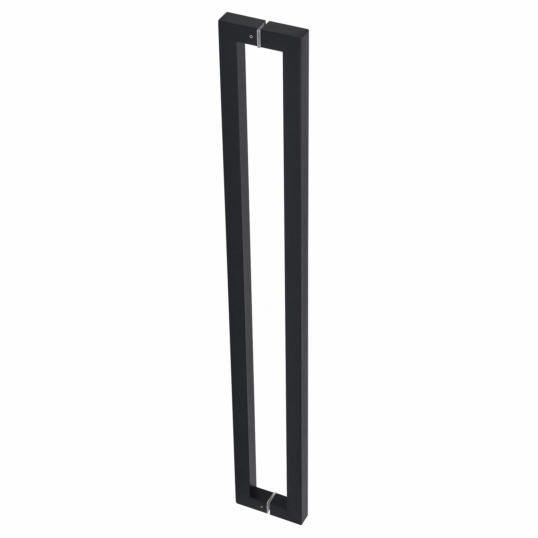 Puxador de Porta Pivotante e de Correr de Madeira e Vidro em Aço Inox Preto Pintado Barra Reta 152cm Geris H40