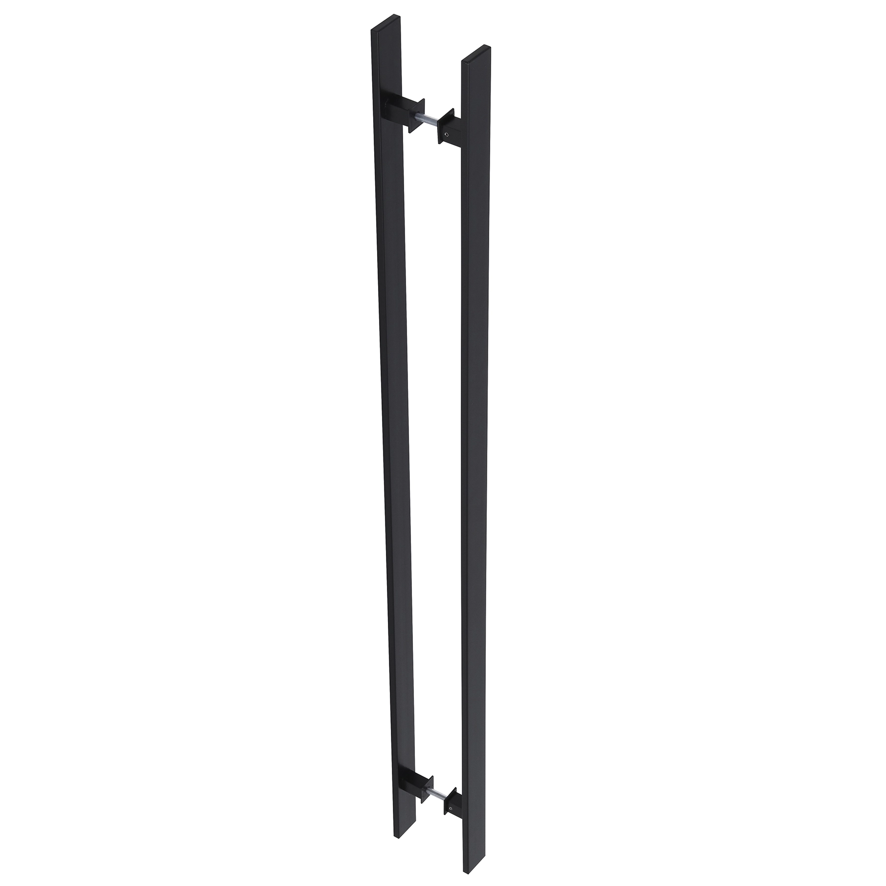 Puxador de Porta Pivotante e de Correr de Madeira e Vidro em Alumínio Preto Barra Reta 120cm Geris Eco