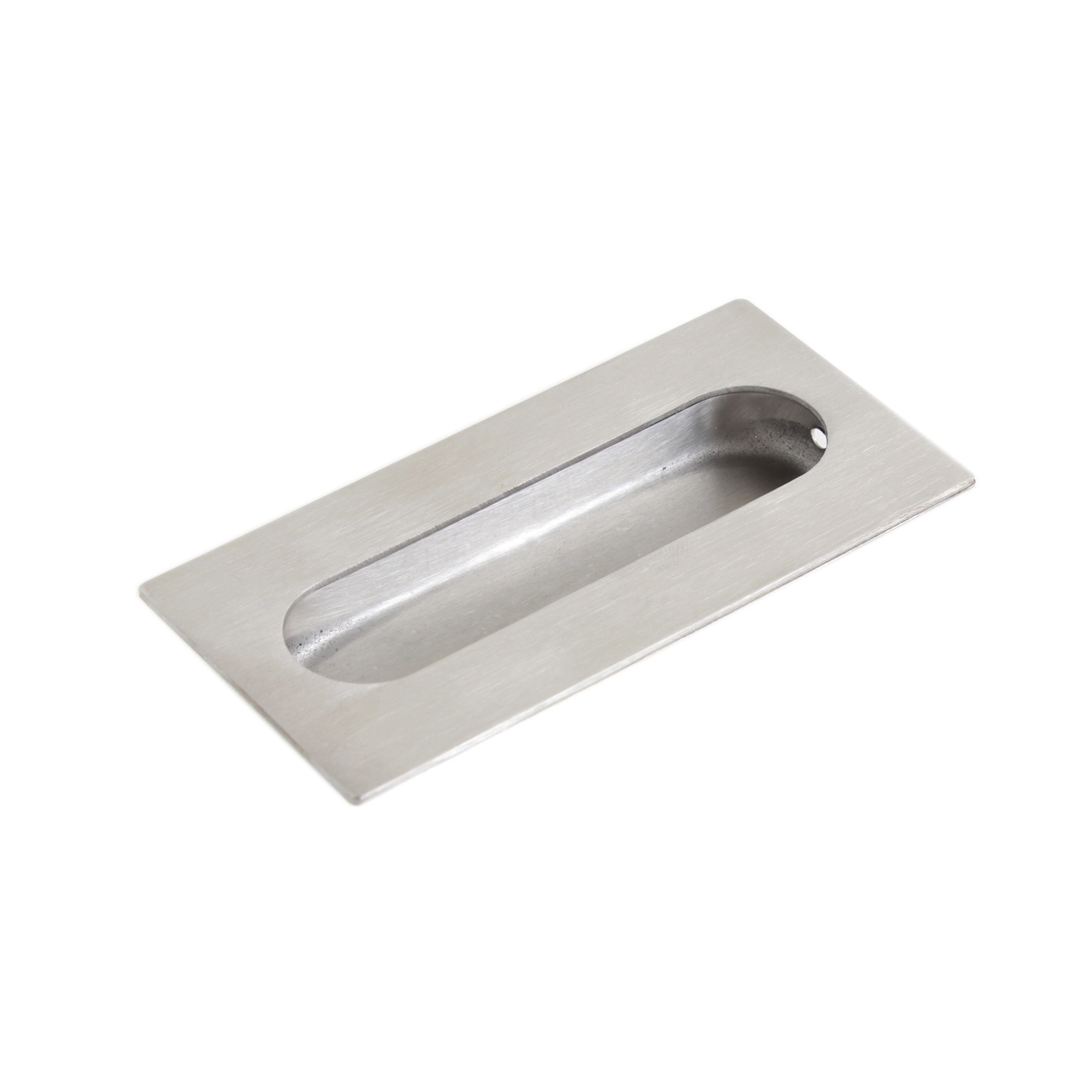 Puxador de Porta de Correr de Madeira em Aço Inox Escovado Concha 10,2cm Geris