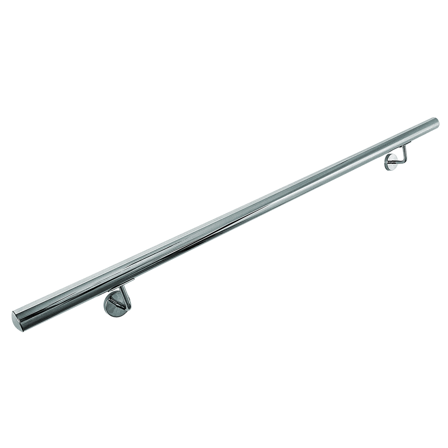 Corrimão para Escada em Aço Inox Polido Tubular 2,5m Prata Geris