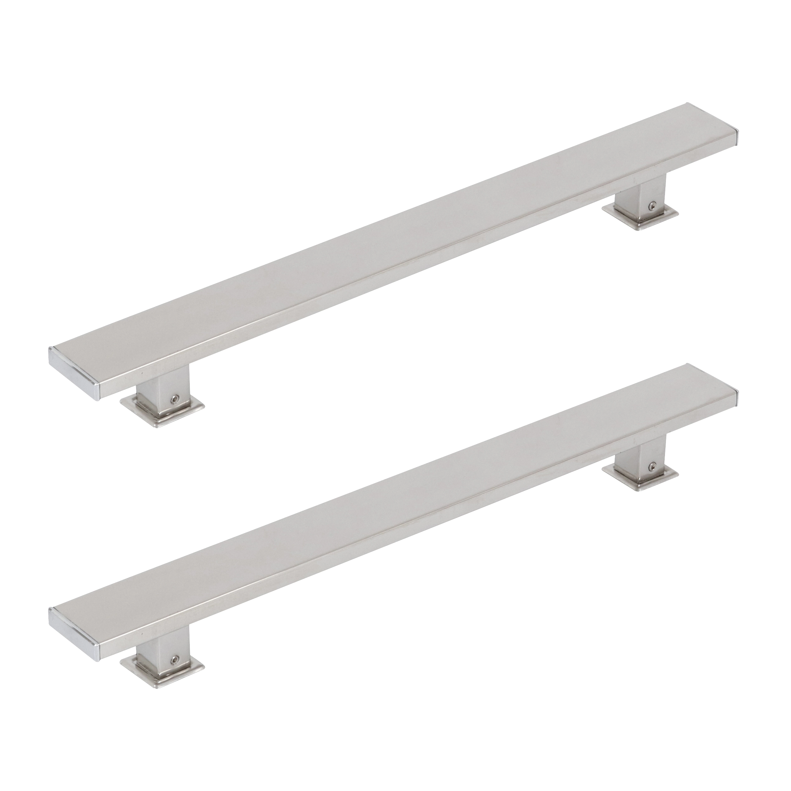 Puxador para Porta de Madeira e Vidro Barra Reta 40cm Aço Inox Polido