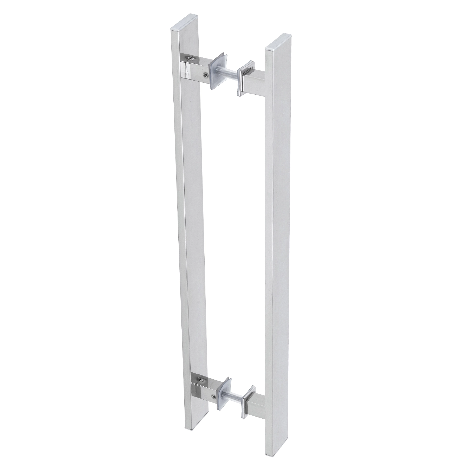 Puxador de Porta Pivotante e de Correr de Madeira e Vidro em Aço Inox Prata Polido Barra Reta 50cm Geris Eco Planus