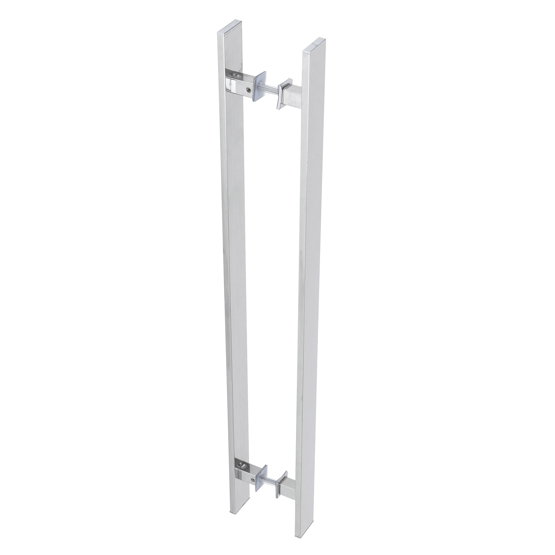 Puxador de Porta Pivotante e de Correr de Madeira e Vidro em Aço Inox Prata Polido Barra Reta 75cm Geris Eco Planus