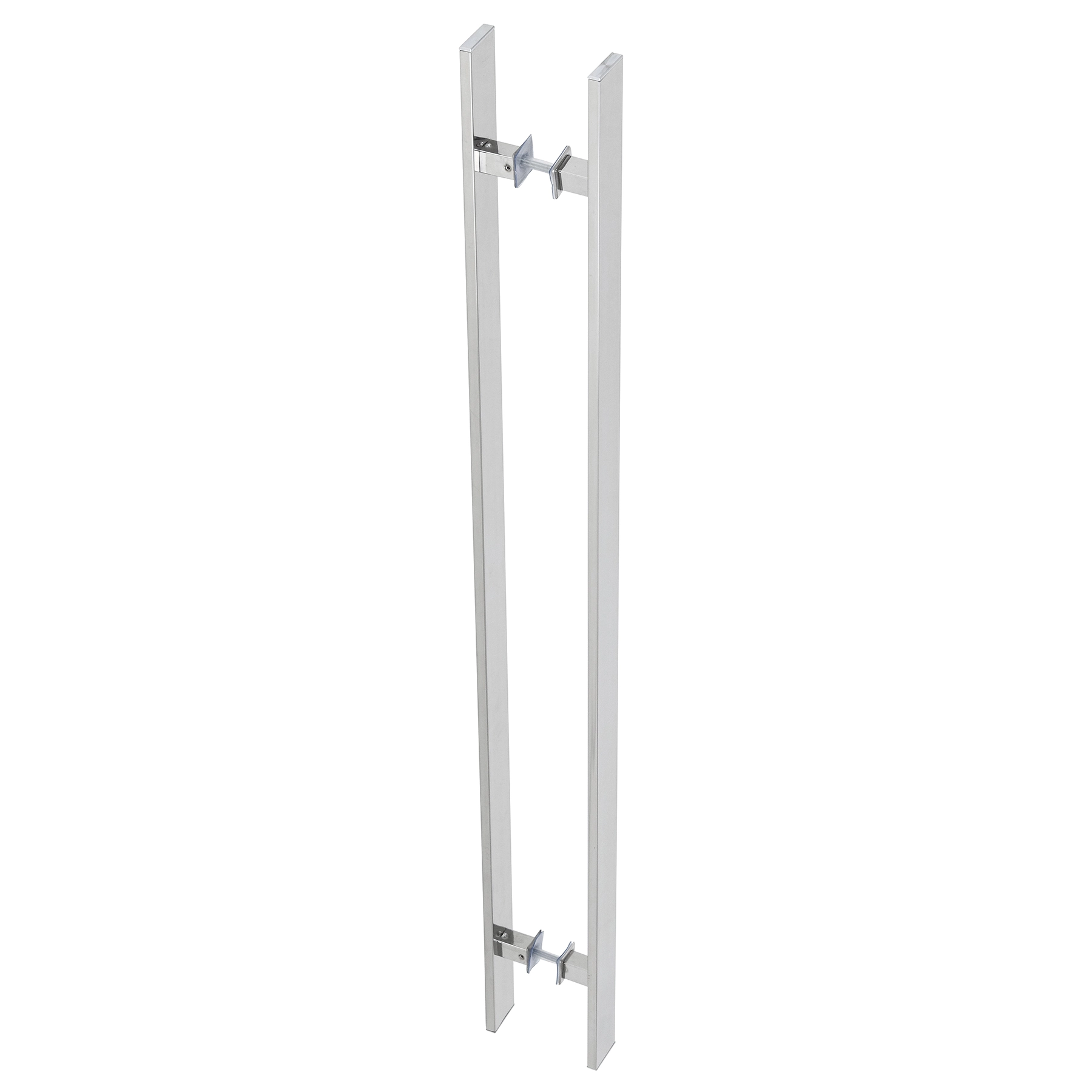 Puxador de Porta Pivotante e de Correr de Madeira e Vidro em Aço Inox Prata Polido Barra Reta 100cm Geris Eco Planus