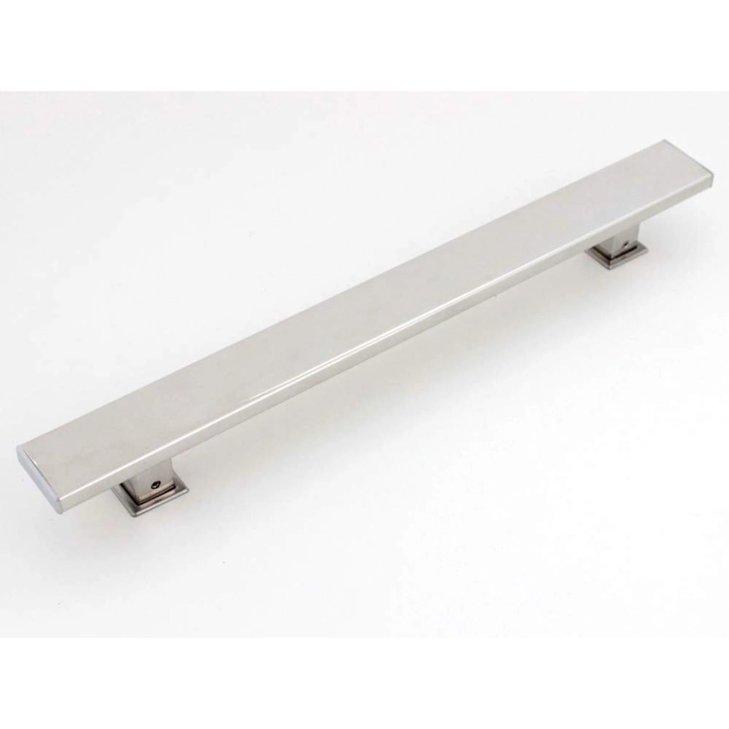 Puxador Para Porta Duplo Em Inox Planus Eco 120cm Geris Prata