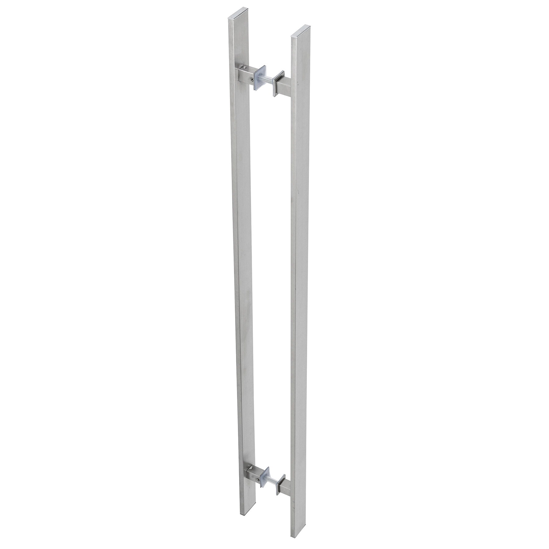 Puxador de Porta Pivotante e de Correr de Madeira e Vidro em Aço Inox Prata Escovado Barra Reta 100cm Geris Eco Planus