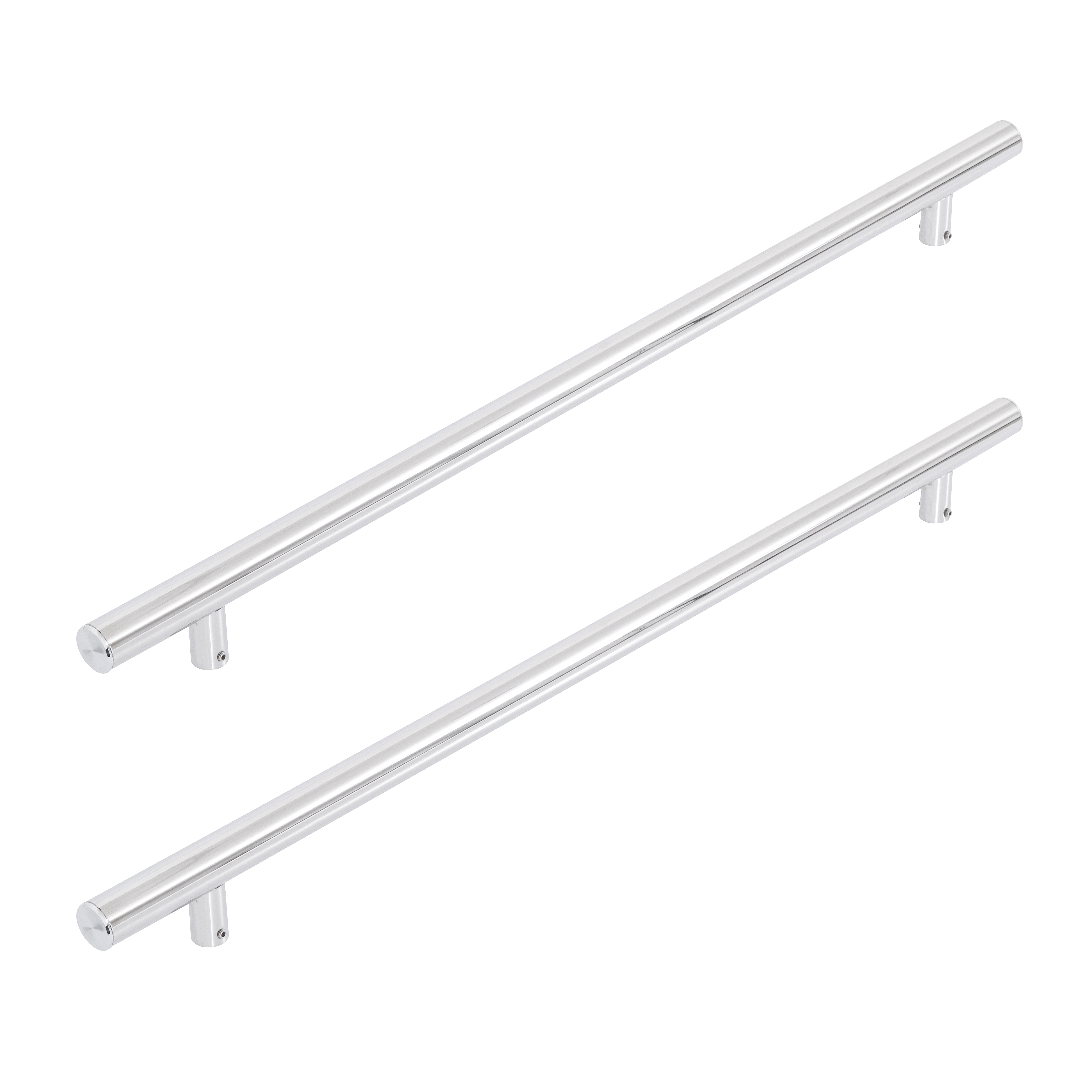 Puxador para Porta de Madeira e Vidro Tubular Reto 75cm Aço Inox Polido