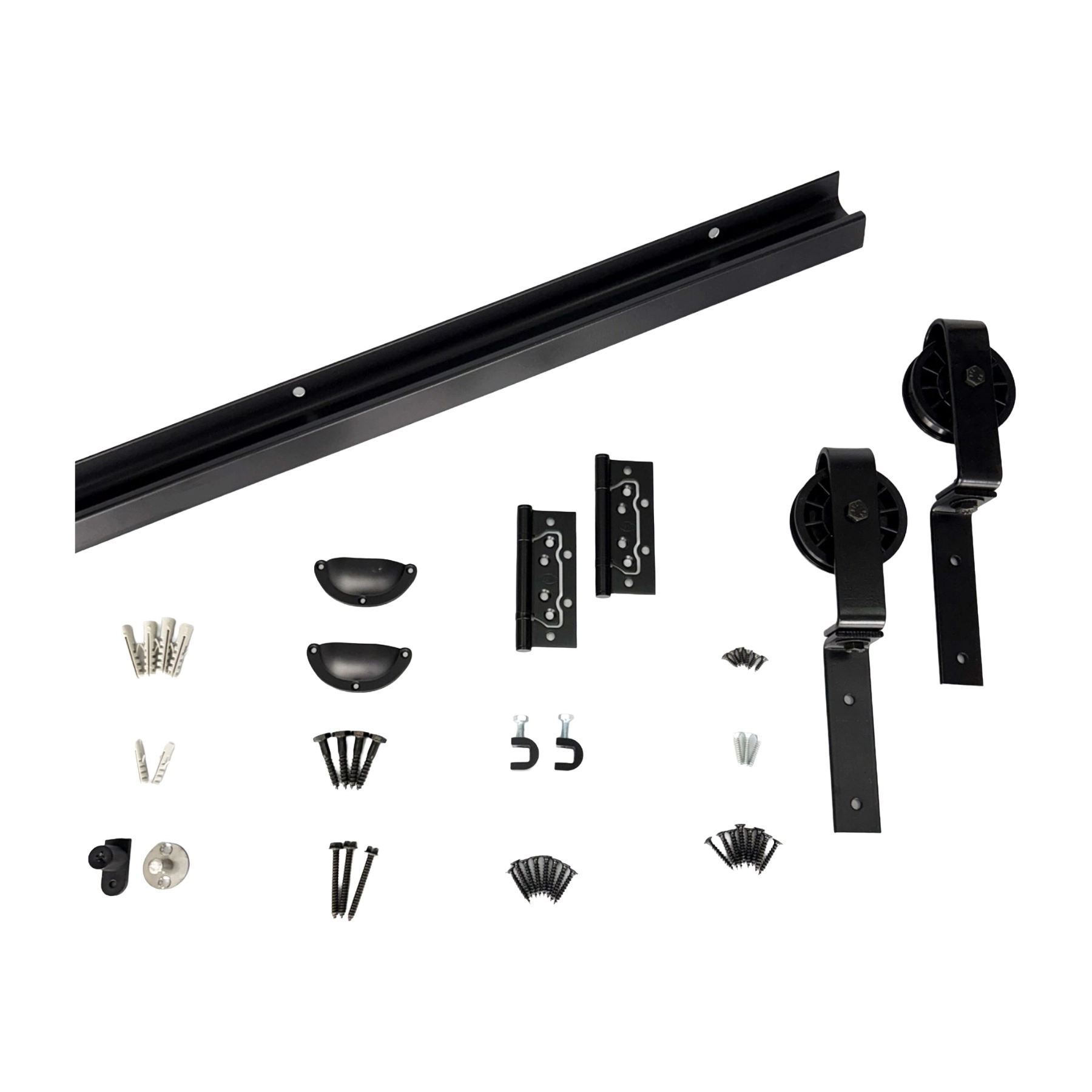 Kit para Porta Dobrável Celeiro 3x4,5x120cm em Alumínio Preto Geris