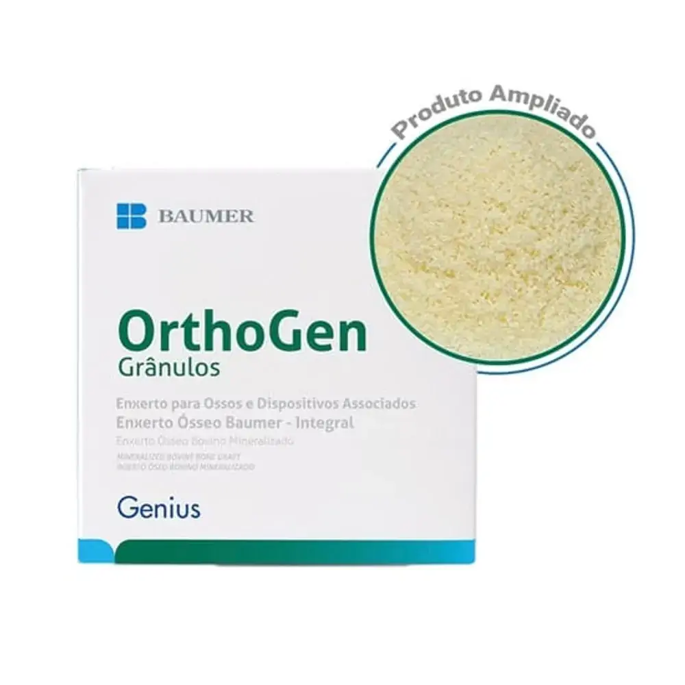Enxerto Osséo Bovino Grânulos OrthoGen - Baumer - 0,25mm A 0,50mm - 1,0cc (Cód. 27.1020)