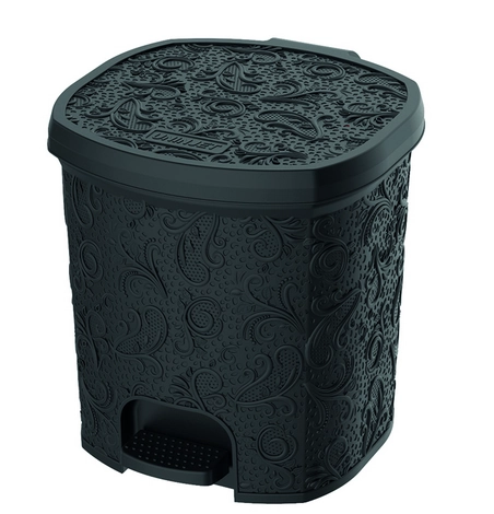 Lixeira Pia Pedal 8.0l Renda Floral Pp Pt 623 Uninjet