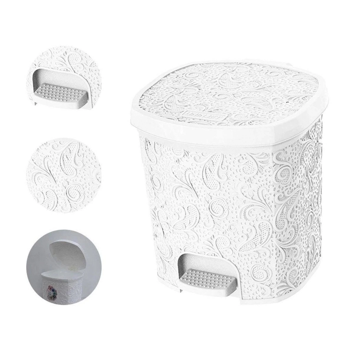 Lixeira Pedal 8l Branco 0683
