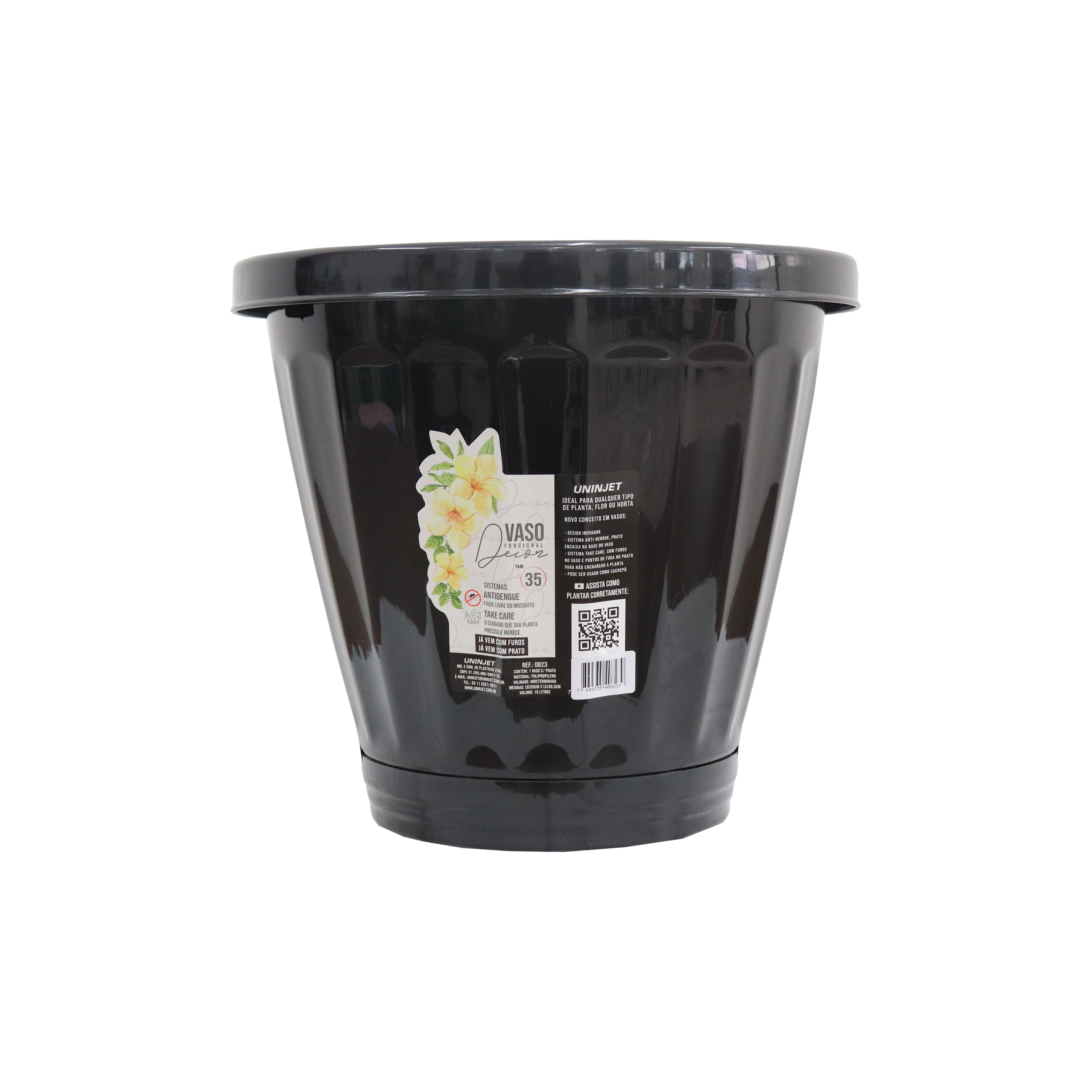 Vaso N.35 C/ Prato Pp Pret 0823