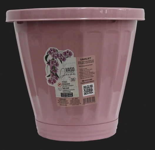 Vaso N.35 C/prato Pp Rosa