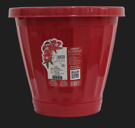 Vaso N.35 C/prato Pp Vermelho