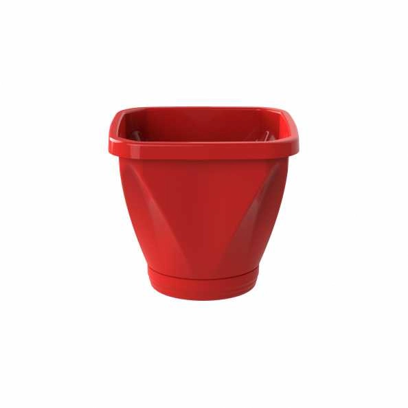 Vaso Quadrado Com Prato N13 Vermelho Uninjet