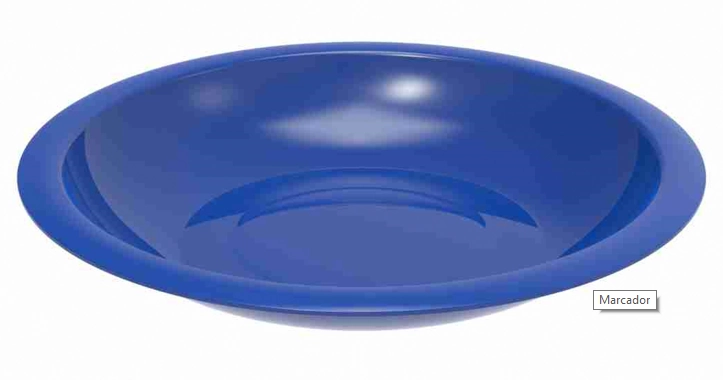 Prato Fundo Redondo Infantil Azul 700ml 1232 Uninjet