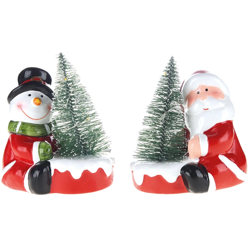 Enfeite Resina Noel Boneco Neve Sort Led 10cm 1106153 Cromus