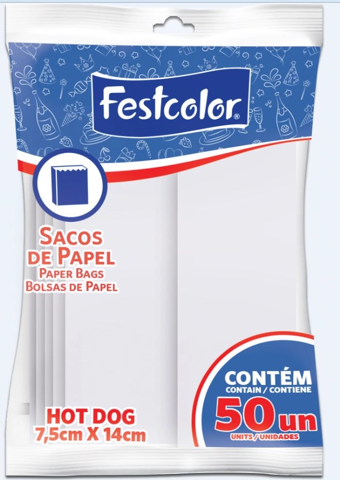 Saco Hot Dog 7,5x14cm C/50 Festcolor
