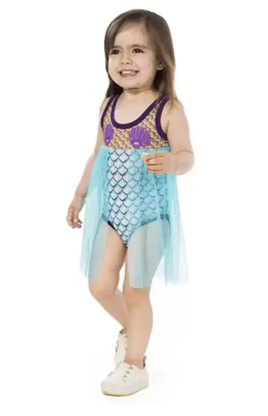 Fantasia Pequena Sereia Ariel Infantil Baby