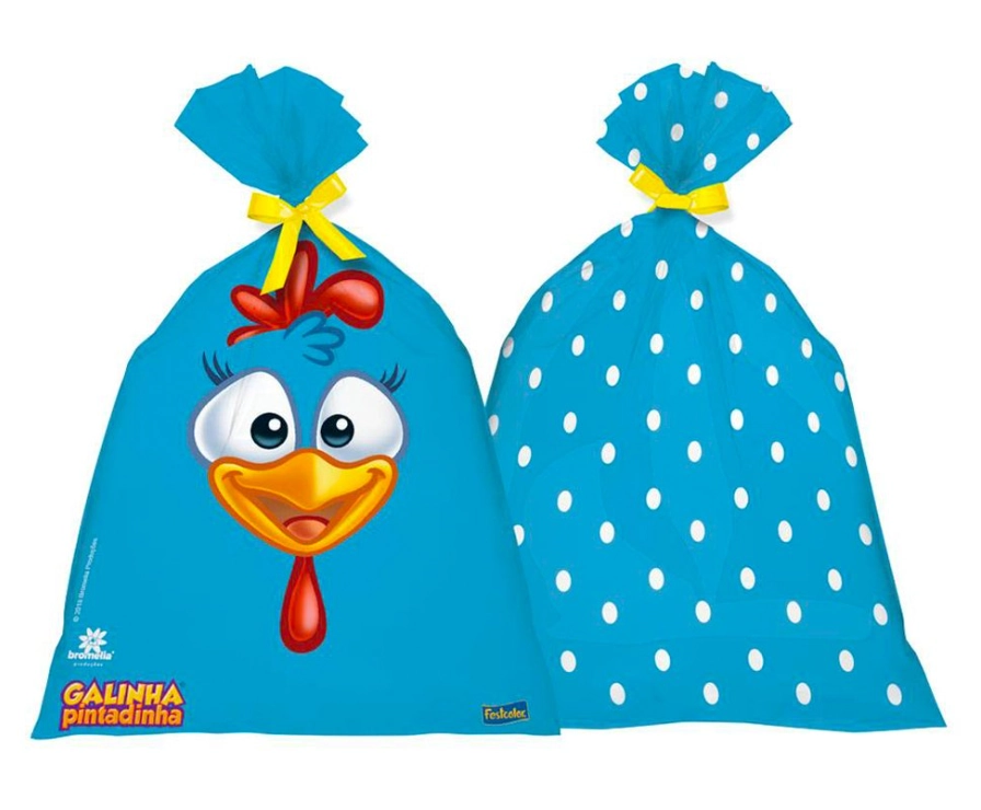 Sacola Plastica Galinha Pintadinha C/8
