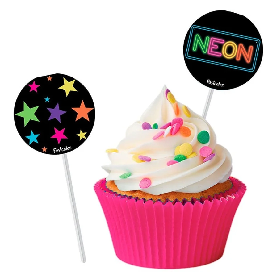 Bandeir P/doce Neon C/8 Festcolor