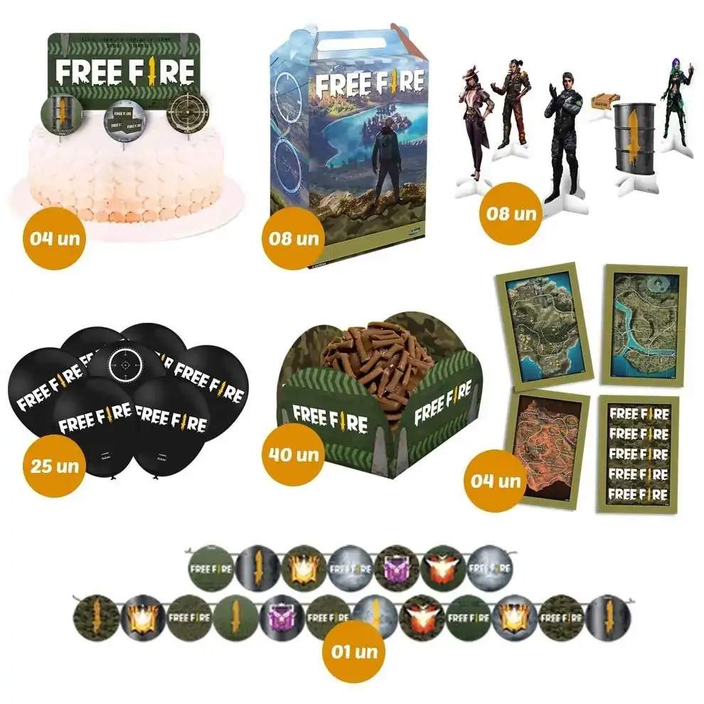 Kit So Um Bolinho Festcolor Free Fire 108374 Festcolor
